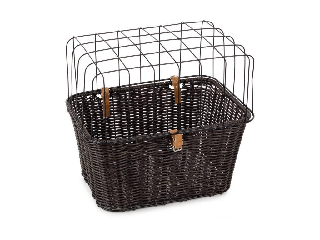 Le Grand Poppy kisállat szállító kosár csomagtartóra, műrattan, barna Le Grand Poppy kisállat szállító kosár csomagtartóra, műrattan, barna