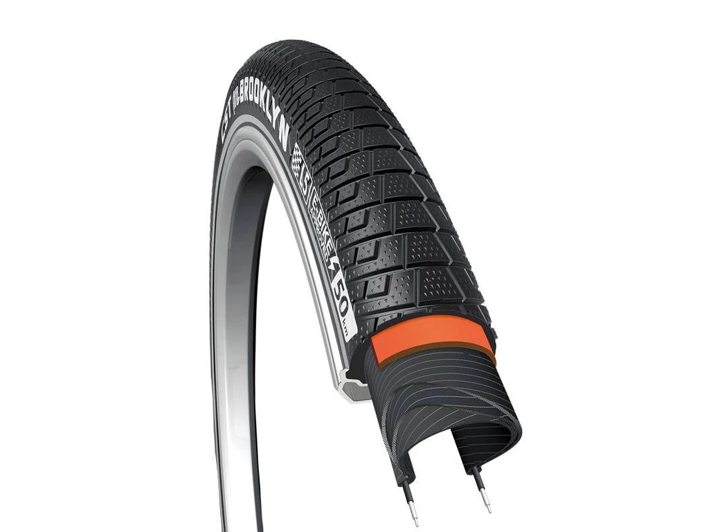 CST Brooklyn Pro EPS 27.5x2.0 (50-584) C1996 E50 e-bike külső gumi (köpeny) EPS defektvédelemmel - reflexcsíkos - fekete