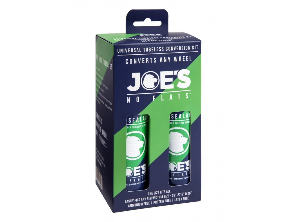 JOE'S NO FLATS Universal Tubeless Kit, Eco Sealant MTB belső nélküli rendszerhez, szingó/presta szeleppel