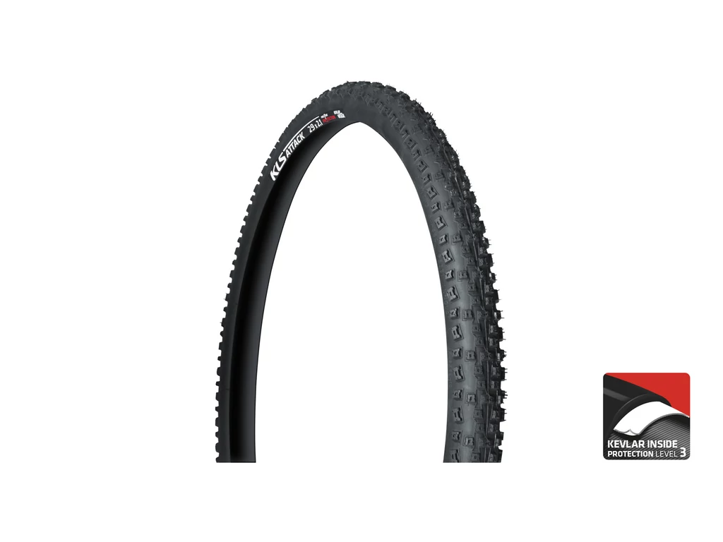 KLS Attack 29x2,1 MTB XC külső gumi (köpeny) kevláros defektvédelemmel - fekete