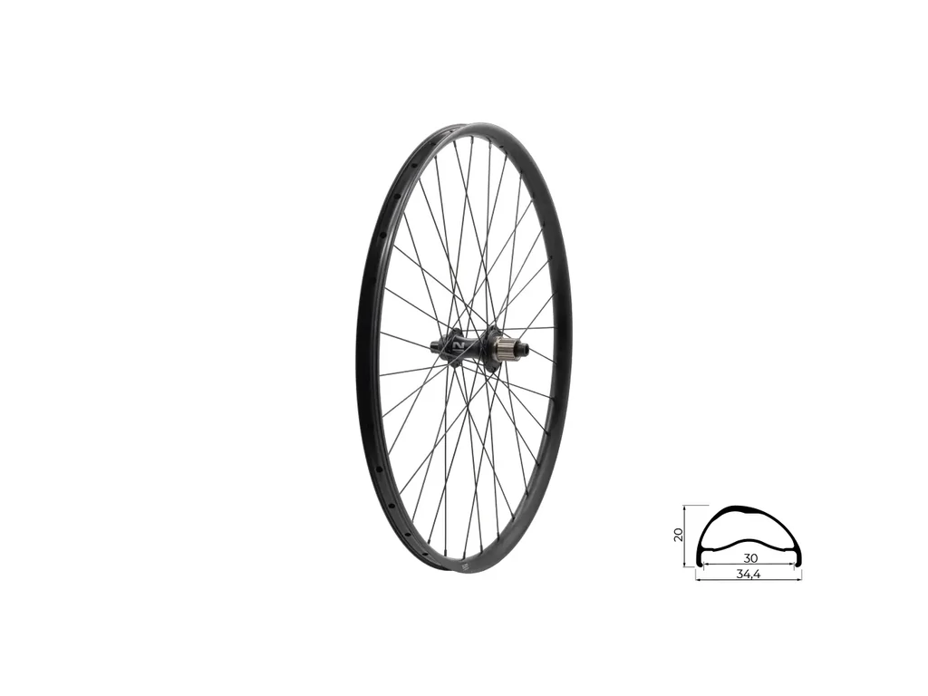 KLS Segador 30 SL DSC R fűzött hátsó kerék (enduro/tubeless) - tárcsafékes - Center Lock - Shimano MicroSpline - 30mm - fekete