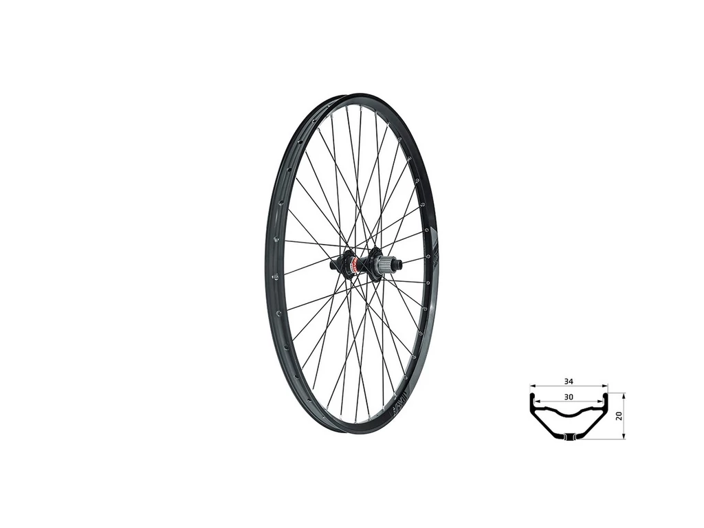 KLS Valor 3 DSC R fűzött hátsó kerék - 27,5col - Shimano 12 Micro Spline - Boost - tárcsafékes - Center Lock - 30mm - fekete