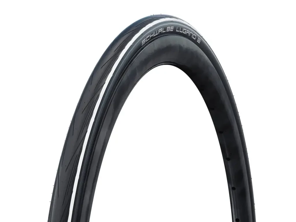 SCHWALBE Lugano II 25-622 (700x25C) Active Line országúti külső gumi (köpeny) defektvédelemmel - fekete/fehér