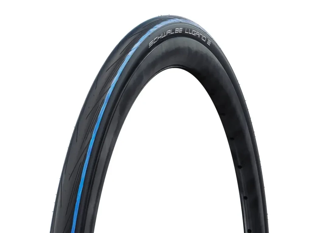 SCHWALBE Lugano II 25-622 (700x25C) Active Line országúti külső gumi (köpeny) defektvédelemmel - fekete/kék