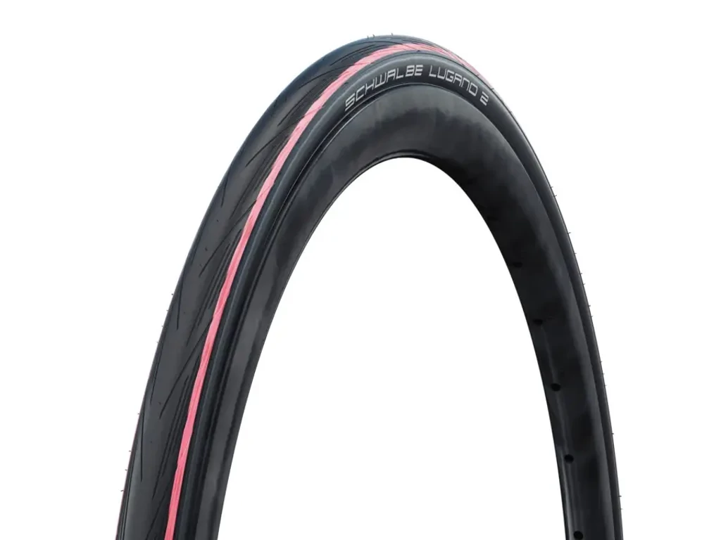 SCHWALBE Lugano II 25-622 (700x25C) Active Line országúti külső gumi (köpeny) defektvédelemmel - fekete/piros