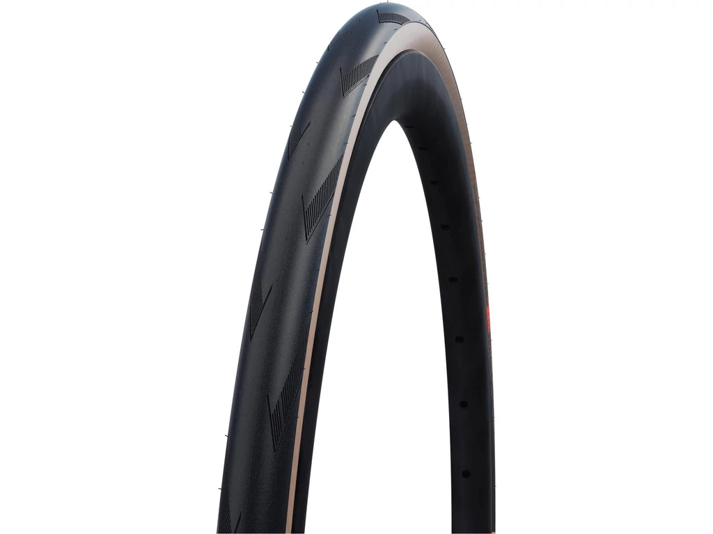 SCHWALBE Pro One 25-622 (700x25C - 28col) Super Race Evolution Line országúti külső gumi (köpeny) defektvédelemmel - hajtogatható - fekete/bézs