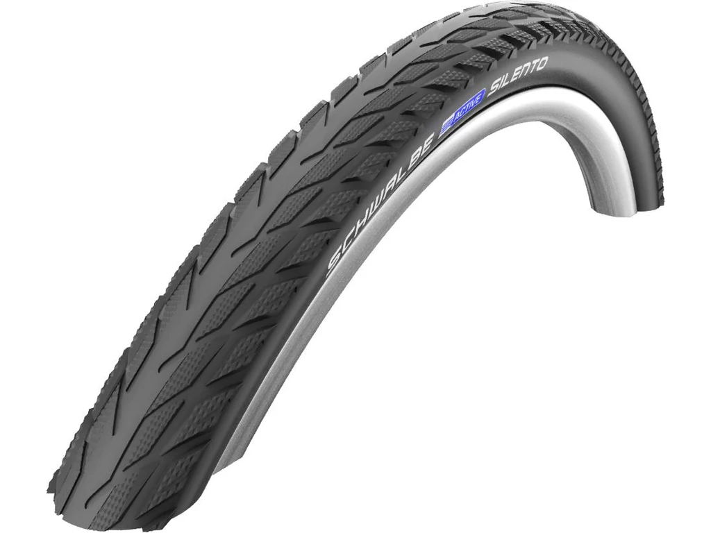 SCHWALBE Silento 37-622 (28x1.40, 700x35C) Active Line városi külső gumi (köpeny) defektvédelemmel - reflexcsíkos - fekete