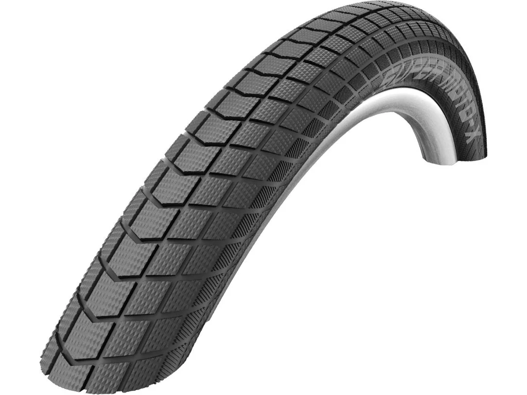 SCHWALBE Super Moto-X 26x2.40 (62-559) Performance Line városi / e-bike külső gumi (köpeny) defektvédelemmel - fekete - reflexcsíkos