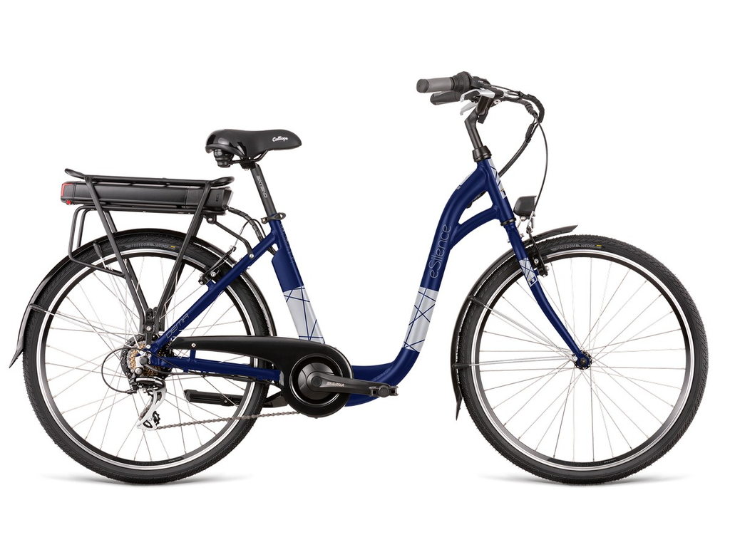 DEMA E-Silence 26 2022 26col városi elektromos kerékpár hátsó agymotorral, blue-white