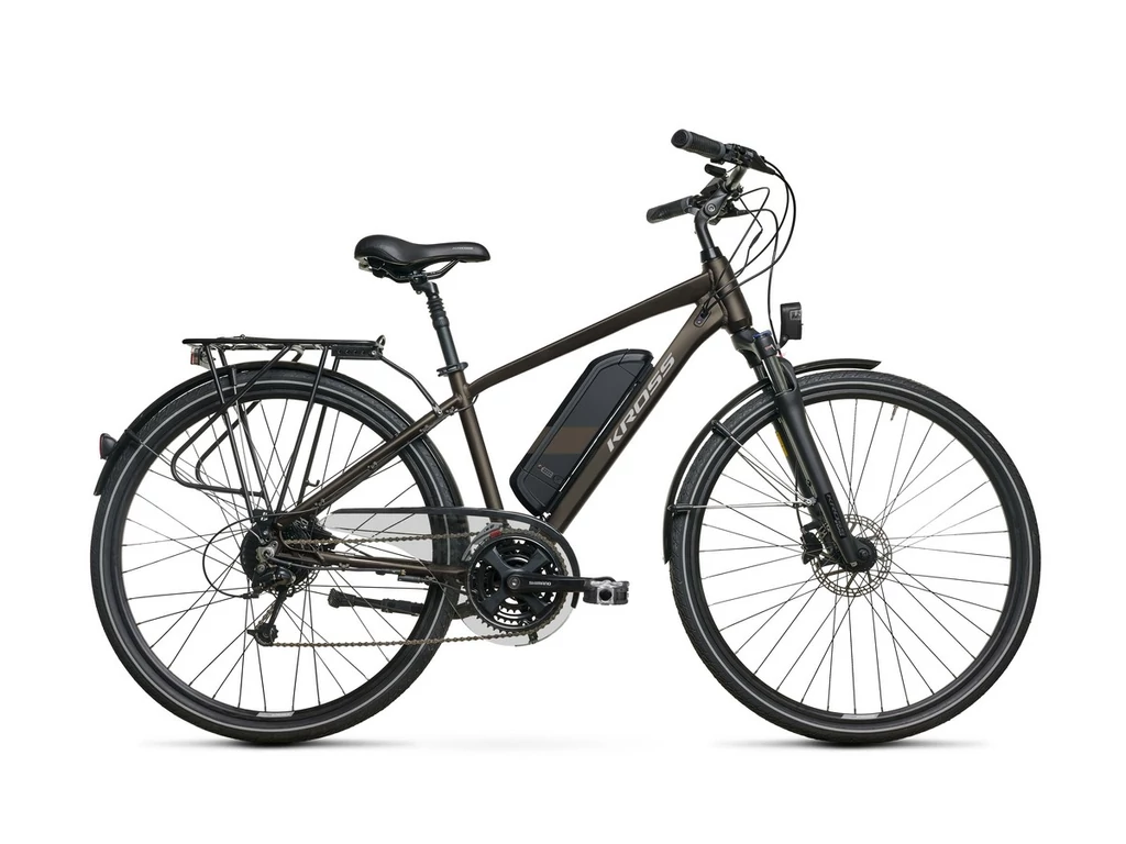 KROSS Trans Hybrid 28col férfi trekking elektromos kerékpár - brown / grey matt