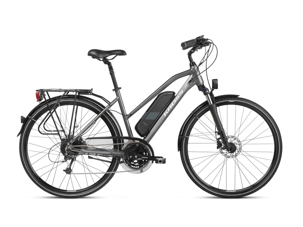 KROSS Trans Hybrid D 28col női trekking elektromos kerékpár - graphite / silver matt