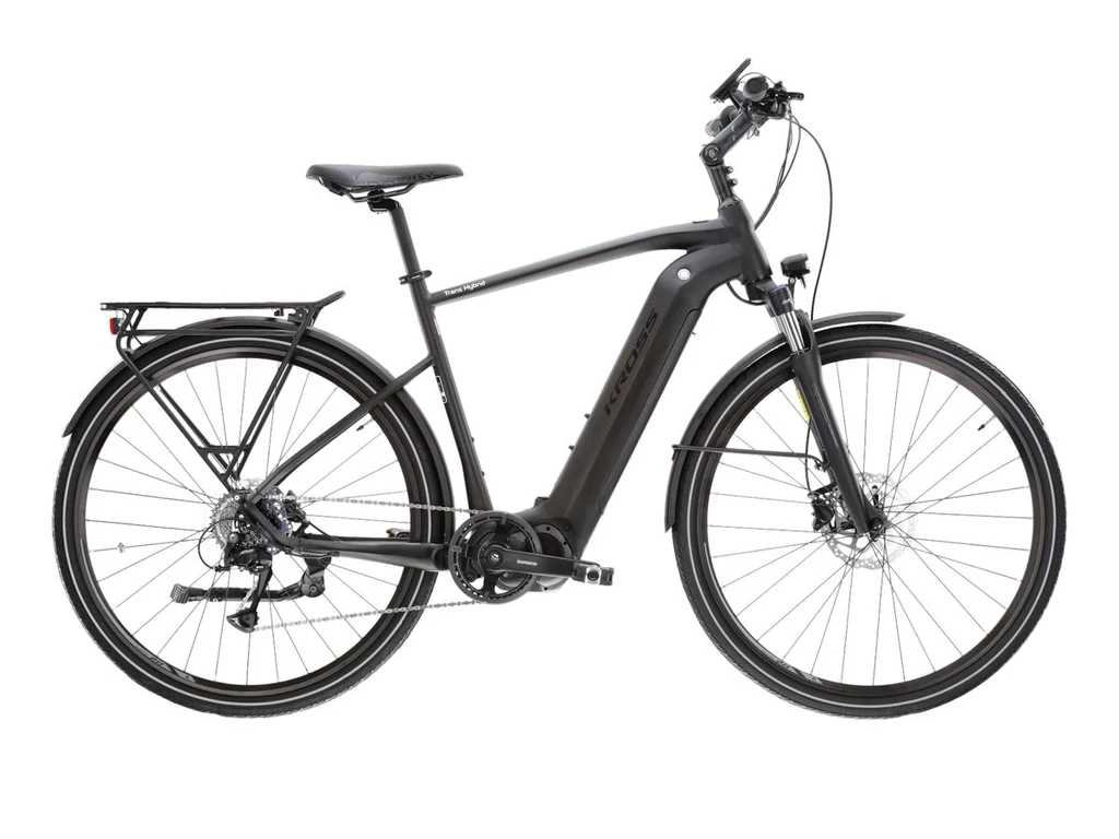 KROSS Trans Hybrid 4.0 28col férfi túra/trekking elektromos kerékpár - black mat