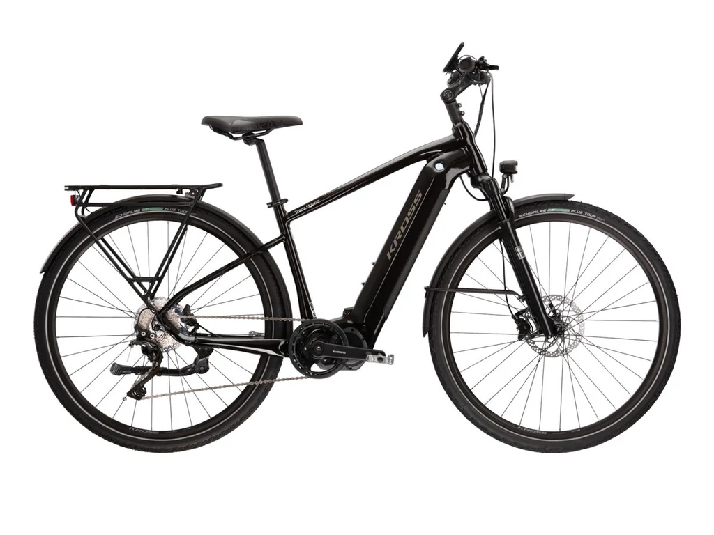 KROSS Trans Hybrid 6.0 28col férfi túra/trekking elektromos kerékpár - black/graphite gloss