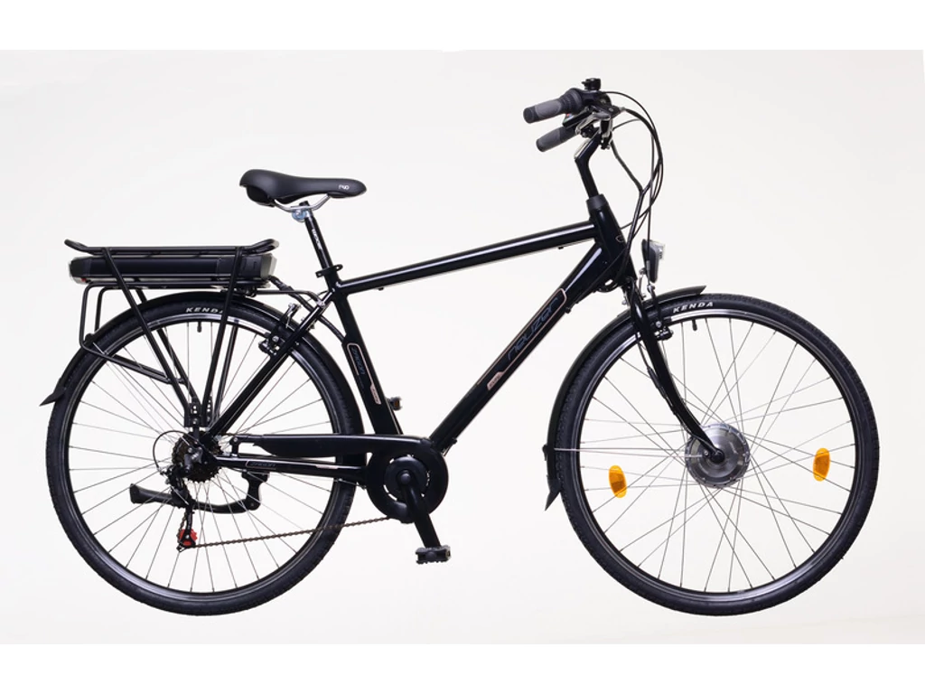 NEUZER Zagon férfi trekking elektromos kerékpár Bafang motorral, fekete/bronz-kék