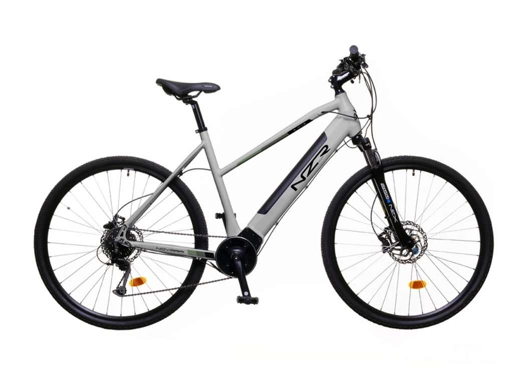 NEUZER Novara 28col cross-trekking elektromos kerékpár - középmotoros - világos szürke/fekete - 21col