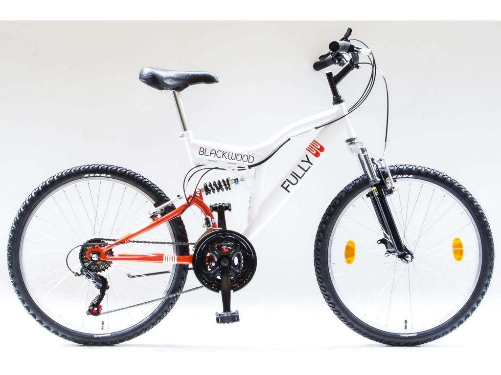 CSEPEL BLACKWOOD FULLY 24/17" 18SP 2019 MTB kerékpár, fehér/narancs