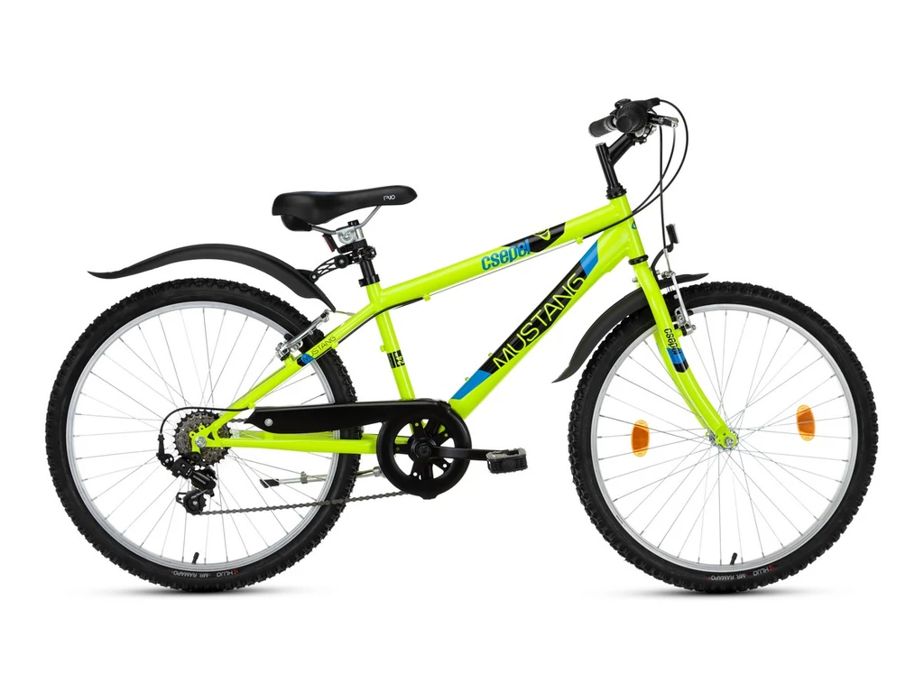CSEPEL Woodlands Mustang 24col 6SP gyerek MTB kerékpár - 13.5col - neonzöld