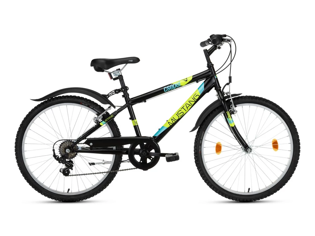 CSEPEL Woodlands Mustang 24col 6SP gyerek MTB kerékpár - 13.5col - fekete