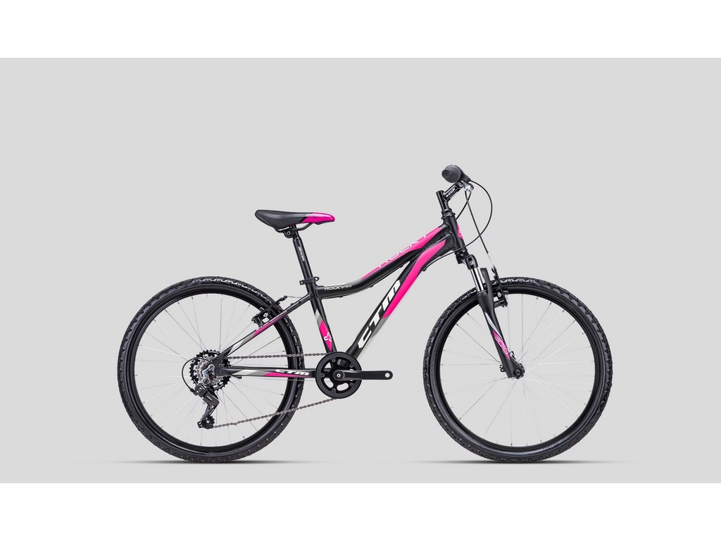 CTM Rocky 2.0 24" gyermekkerékpár, matt fekete / pink