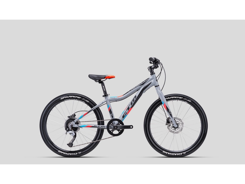 CTM Rocky 5.0 24" gyermekkerékpár, matt szürke / kék / piros