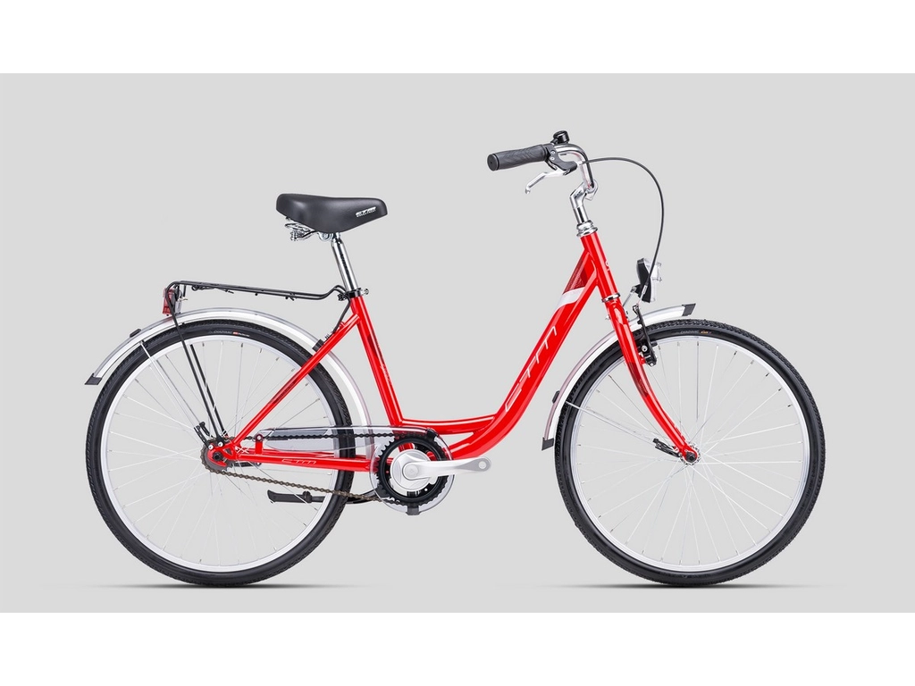 CTM Sandra 24" női városi kerékpár, piros / ezüst