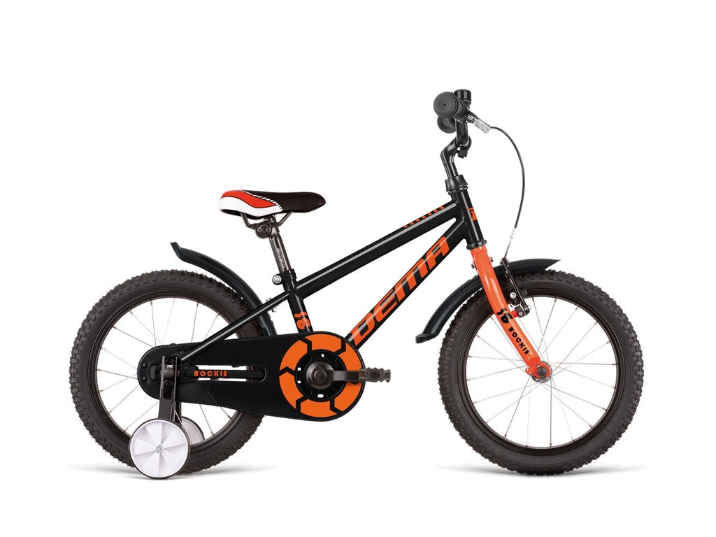 DEMA Rockie 16 2021 16" 1sp gyermek/tanuló fiú kerékpár, black-orange
