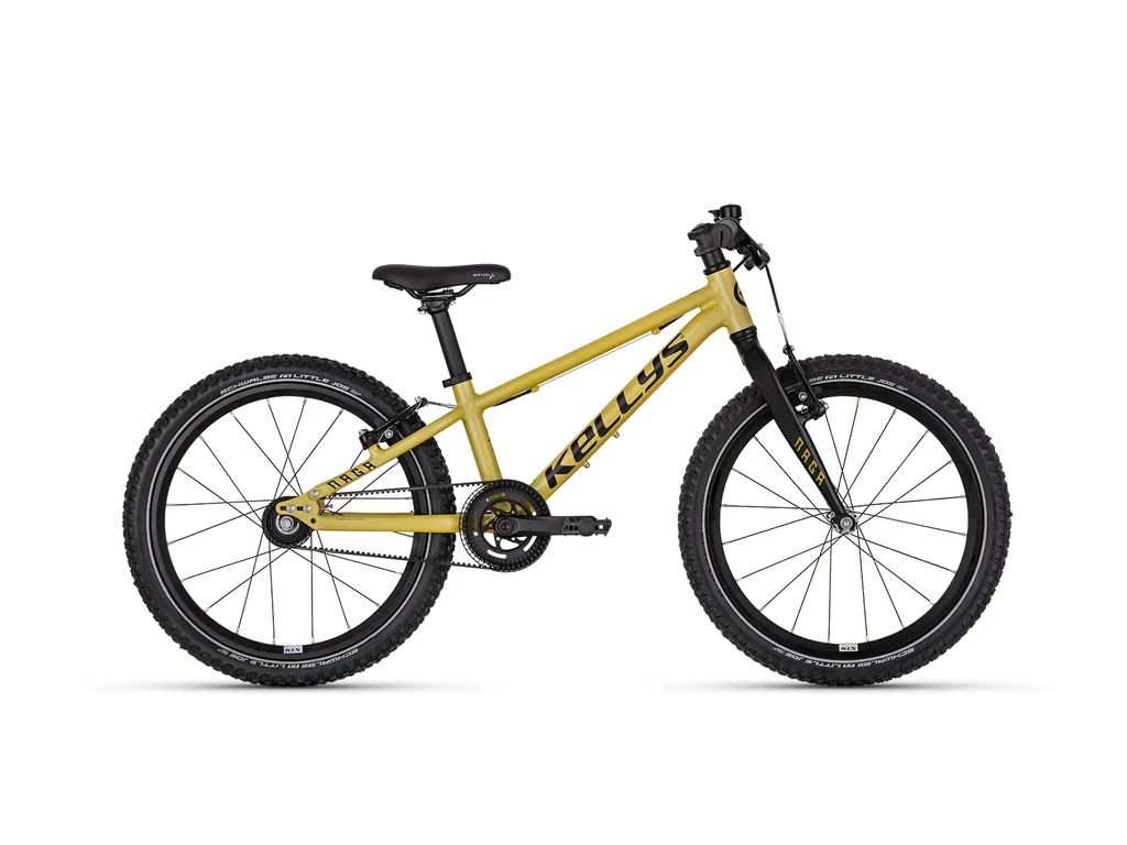 KELLYS Naga Air Belt 20col gyermek MTB kerékpár automata szíjhajtással - merev villás - alu - Yellow (115-135cm)