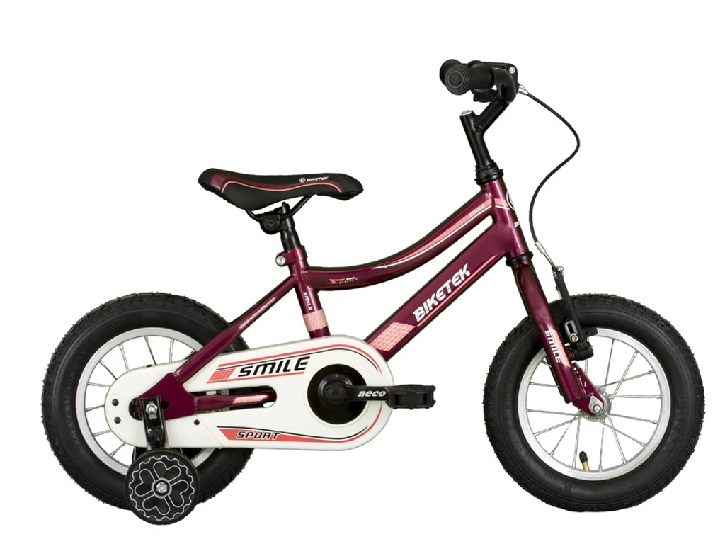 KOLIKEN Biketek Smile 12col tanulókerékpár - kontrás - bordó
