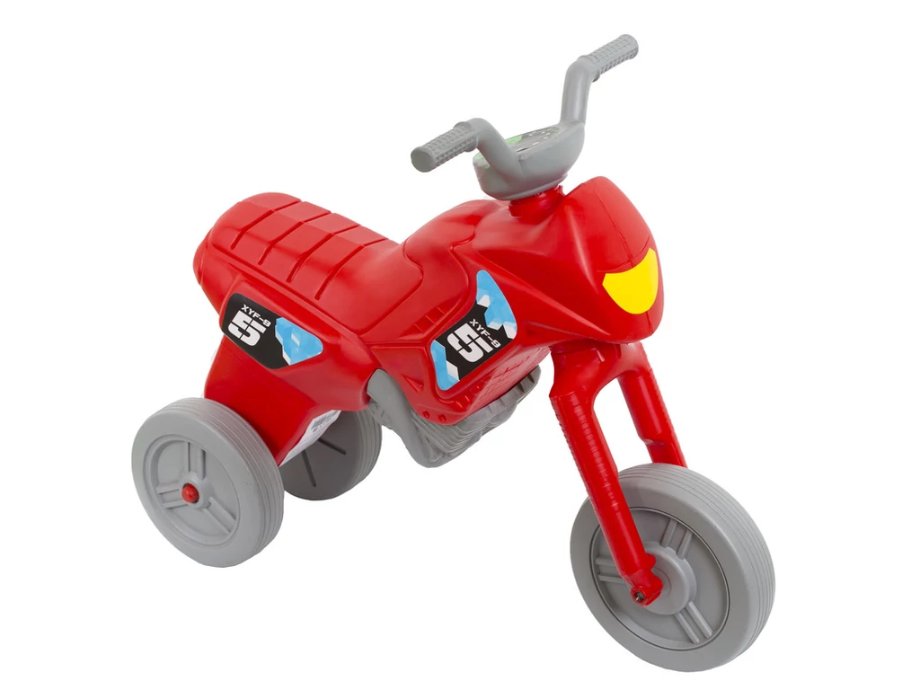 KOLIKEN háromkerekű műanyag kismotor (nyuszimotor) - piros-szürke - M