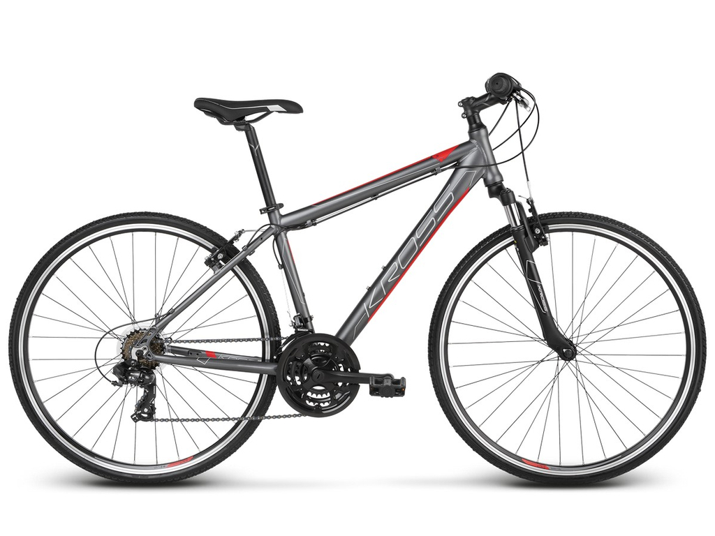 KROSS Evado 1.0 M 28col férfi cross kerékpár - graphite / red matt