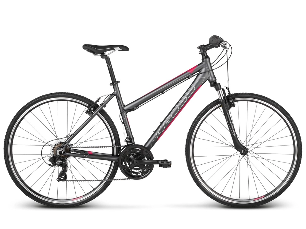 KROSS Evado 1.0 D 28col női cross kerékpár - graphite / raspberry