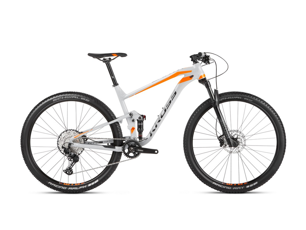 KROSS Earth 2.0 2021 29" MTB XC fully kerékpár, grey / orange glossy