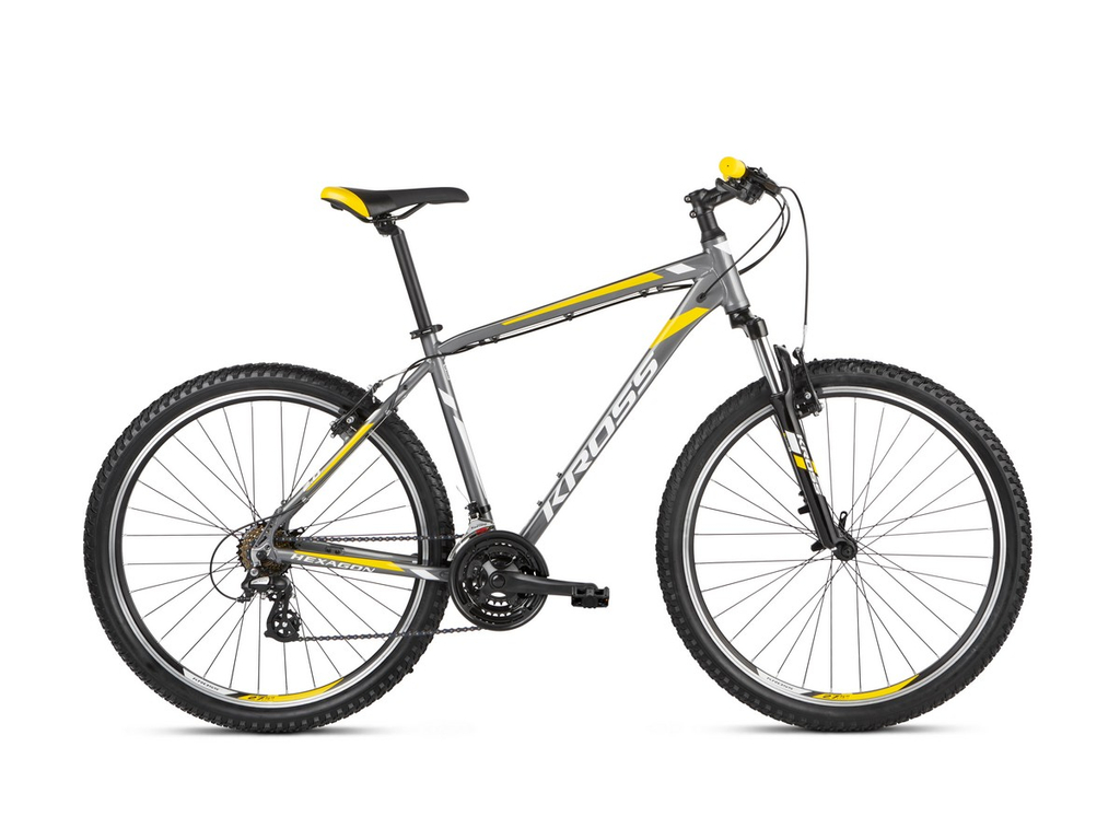 KROSS Hexagon 2.0 2021 MTB kerékpár, graphite / silver / yellow