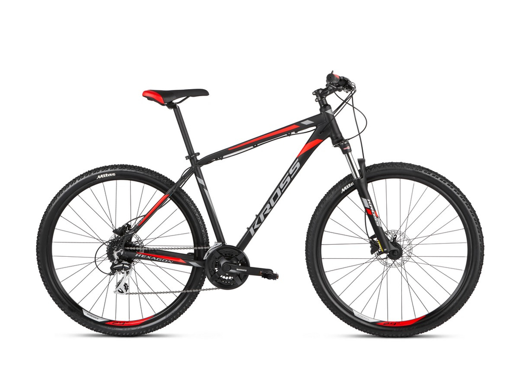 KROSS Hexagon 6.0 2021 29" MTB kerékpár, black / graphite / red