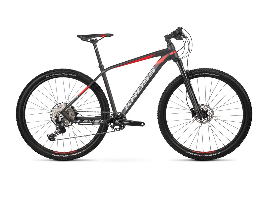 KROSS Level 8.0 2021 29" MTB XC kerékpár, black / red / graphite