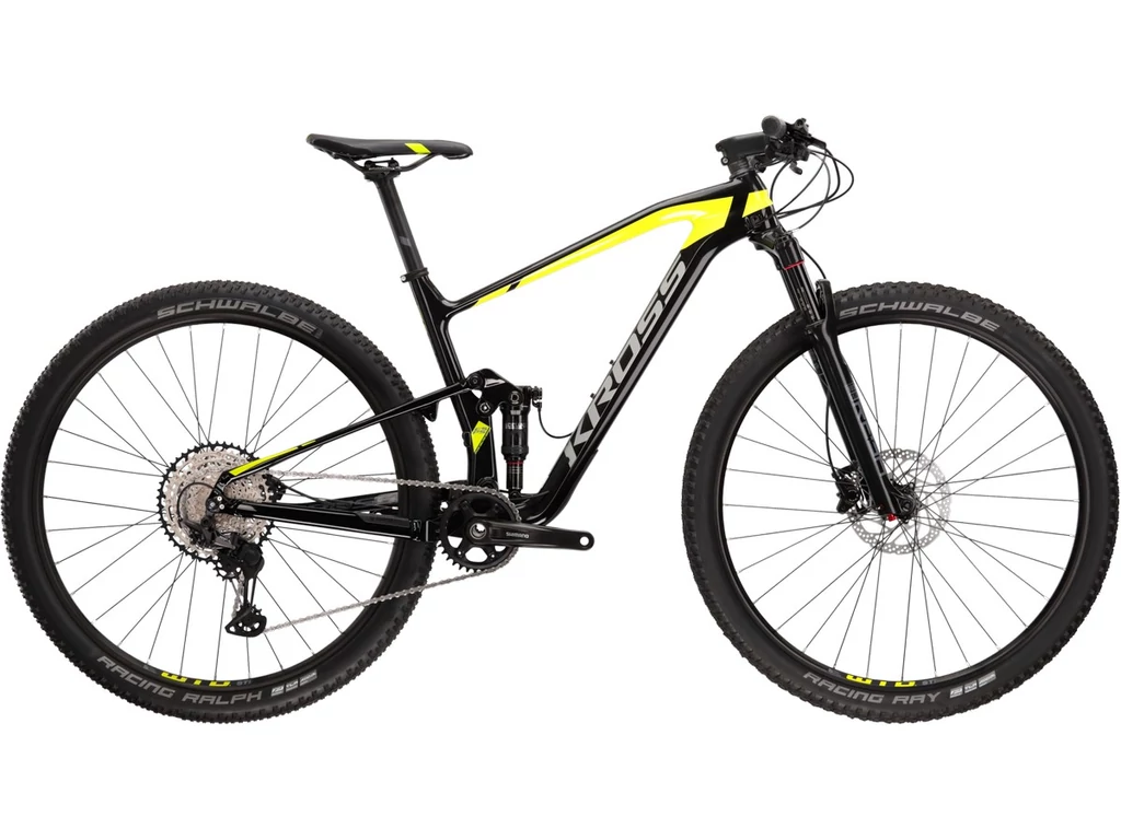 KROSS Earth 3.0 2022 29col MTB XC fully kerékpár - black / lime / silver gloss