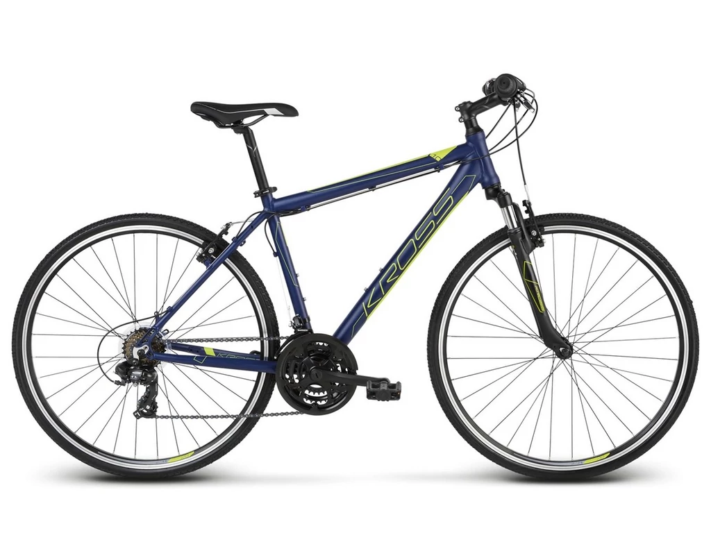 KROSS Evado 1.0 M 2022 28col férfi cross kerékpár - navy blue / lime matt