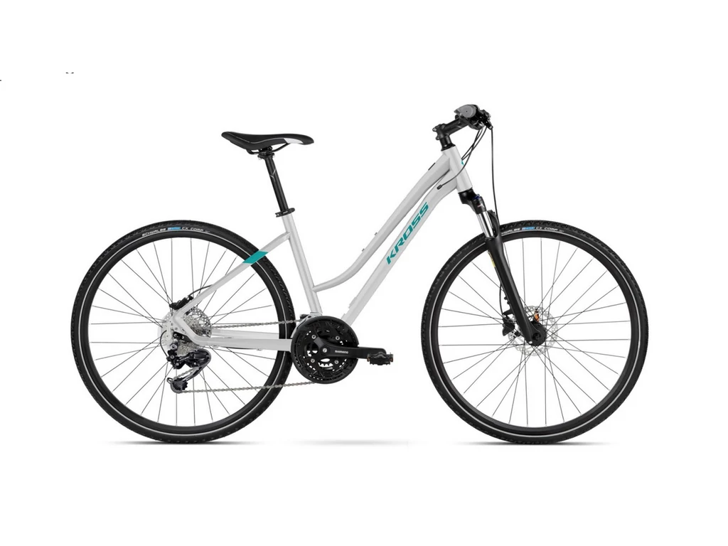 KROSS Evado 7.0 D 2022 női cross kerékpár - white / turquoise gloss