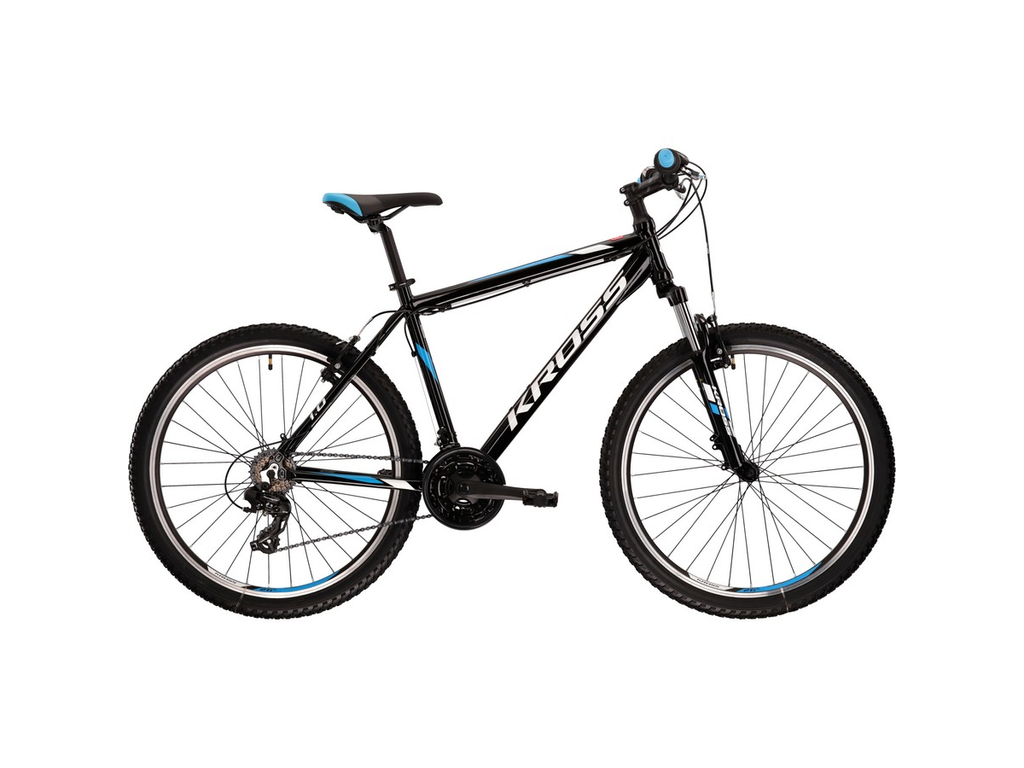 KROSS Hexagon 1.0 2022 26col MTB kerékpár - black / white / blue gloss