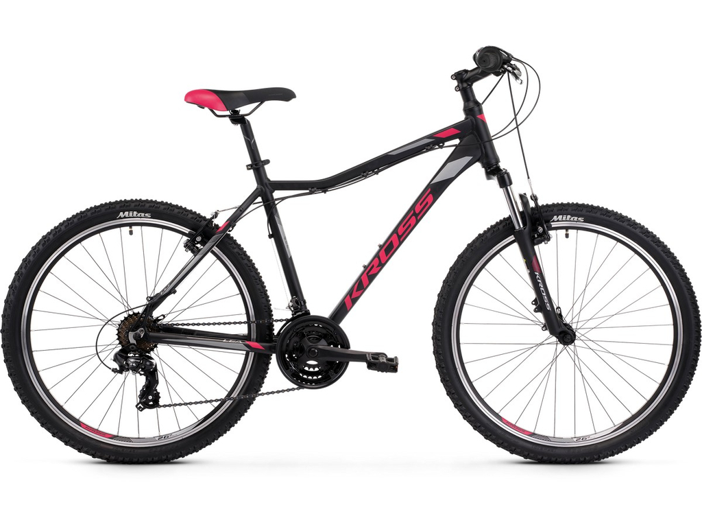 KROSS Lea 1.0 2022 26col női MTB kerékpár - black / raspberry / graphite matt