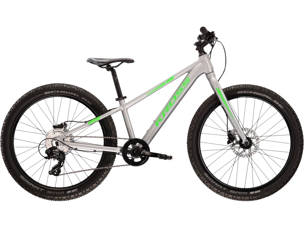 KROSS Level JR 3.0 Light 24col MTB XC fiú gyermekkerékpár - silver / green matt