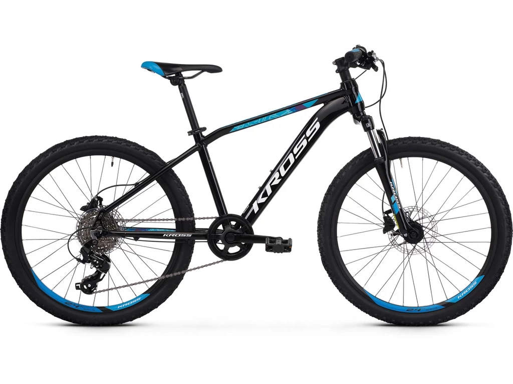 KROSS Level JR Tokyo 24col MTB XC gyermekkerékpár - black / blue gloss