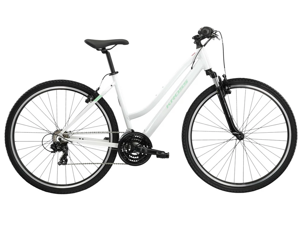 KROSS Evado 1.0 D 28col női cross-trekking kerékpár - white / turquoise gloss