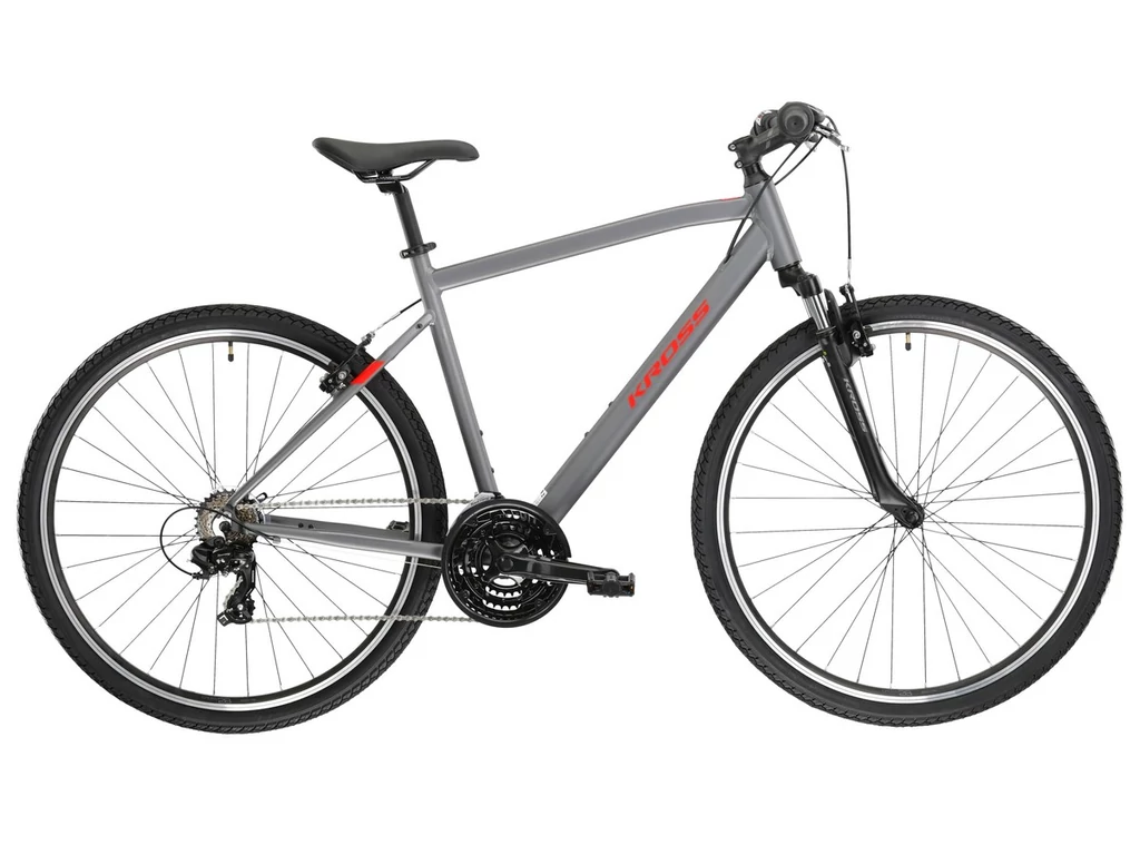 KROSS Evado 1.0 M 28col férfi cross-trekking kerékpár - graphite / red / mat