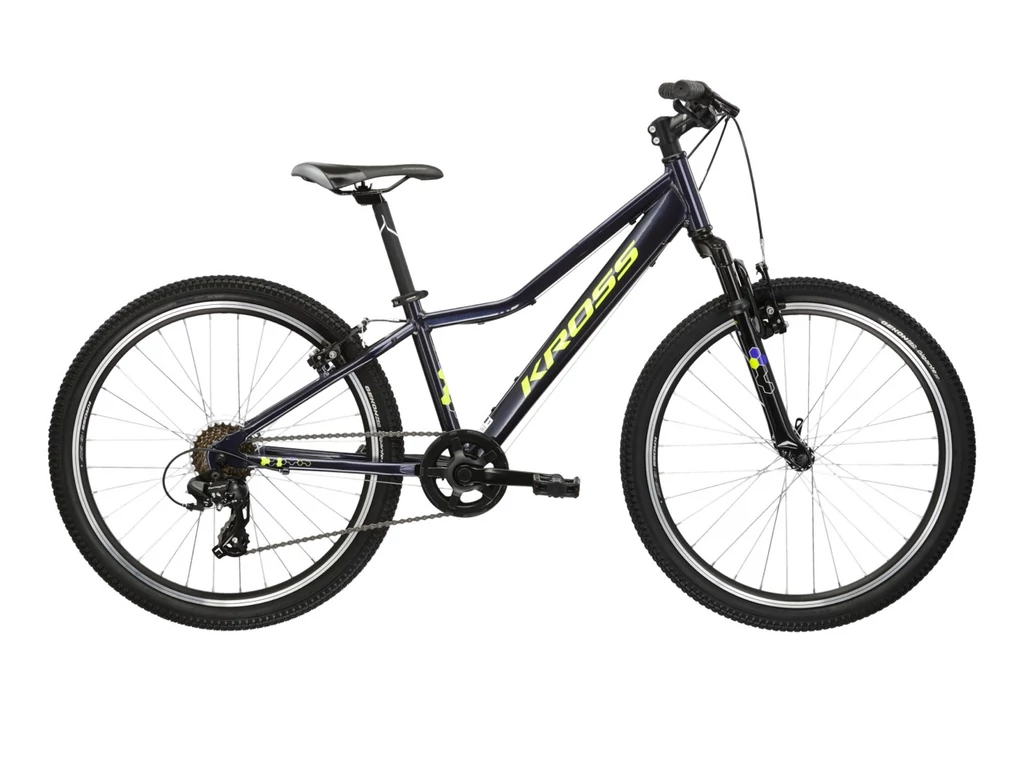 KROSS Hexagon JR 1.0 24col junior fiú MTB kerékpár - navy/yellow gloss - OS (12col)