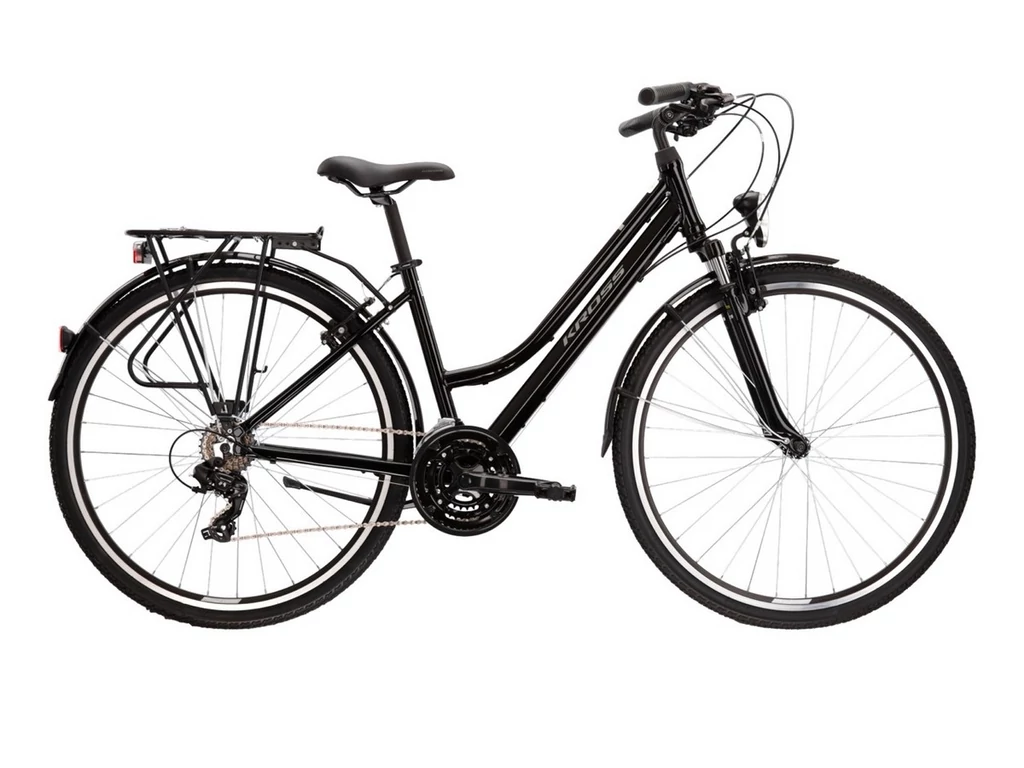 KROSS Trans 1.0 D 28col női túra/trekking kerékpár - black/silver gloss