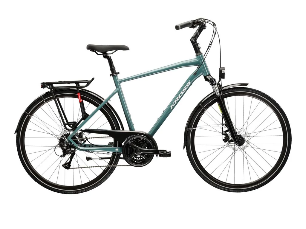 KROSS Trans 3.0 M 28col férfi túra/trekking kerékpár - green/silver gloss