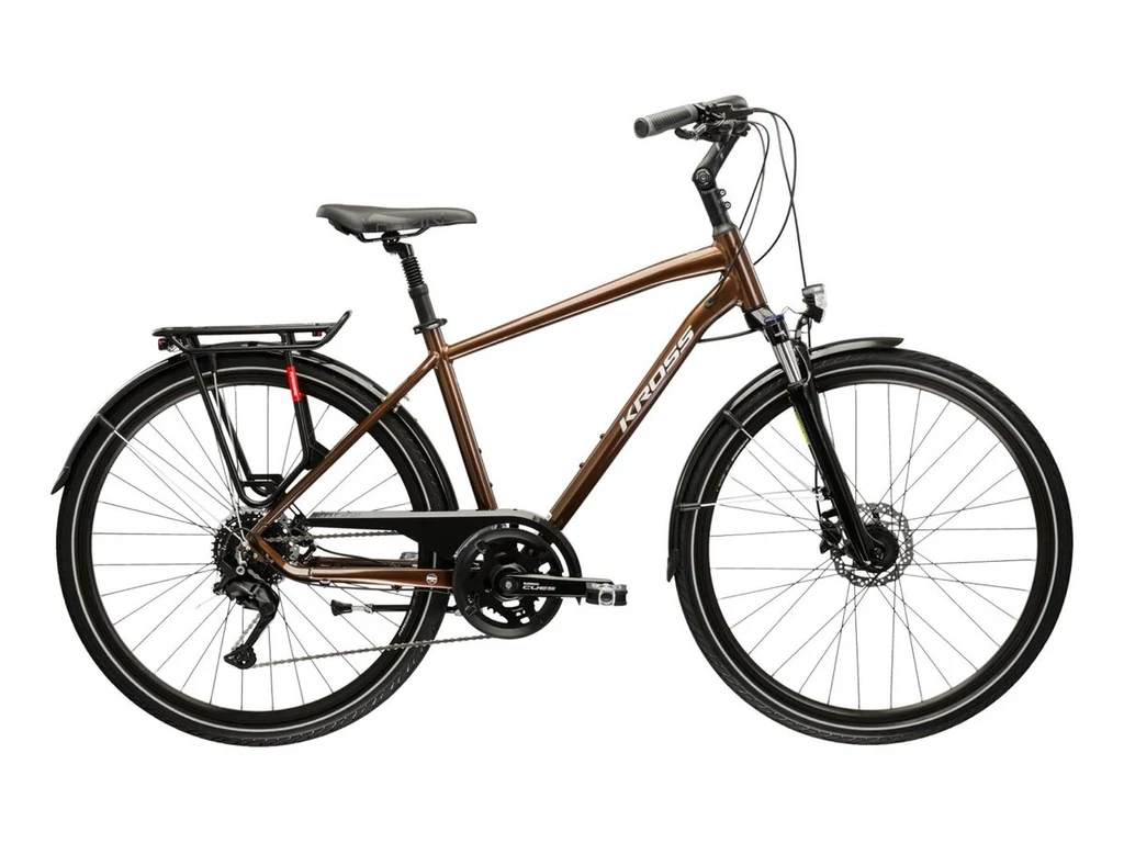KROSS Trans 5.0 M 28col férfi trekking kerékpár - brown/silver gloss