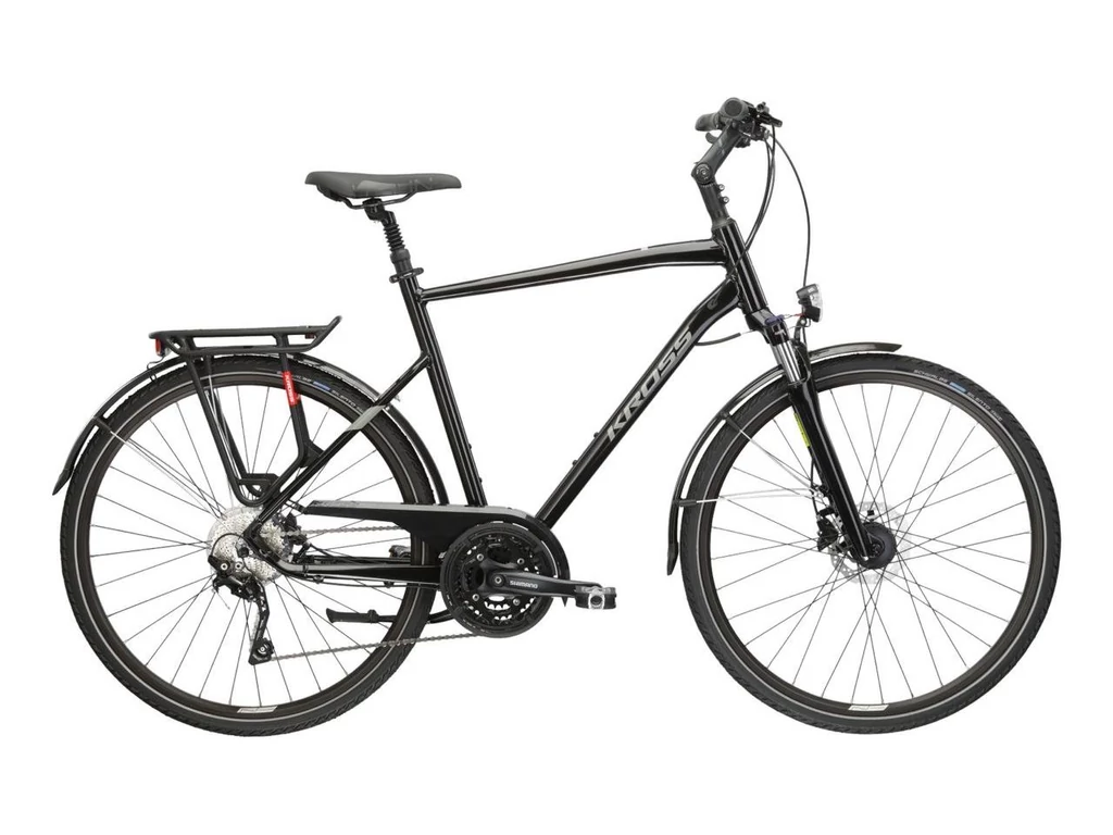 KROSS Trans 7.0 M 28col férfi trekking kerékpár - black/grey gloss