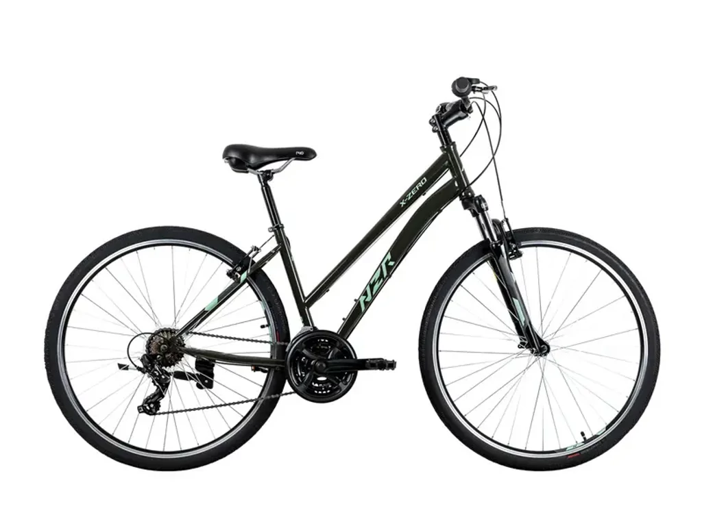 NEUZER X-Zero 28col női cross-trekking kerékpár - szürkésoliva/menta